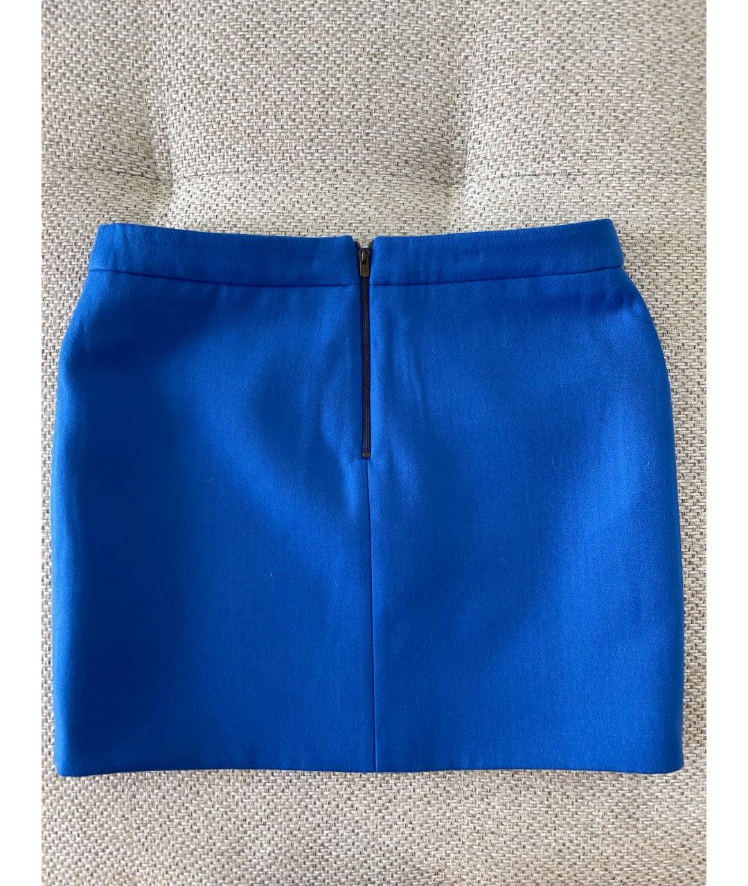 STELLA MCCARTNEY Синяя шерстяная юбка мини, фото 2