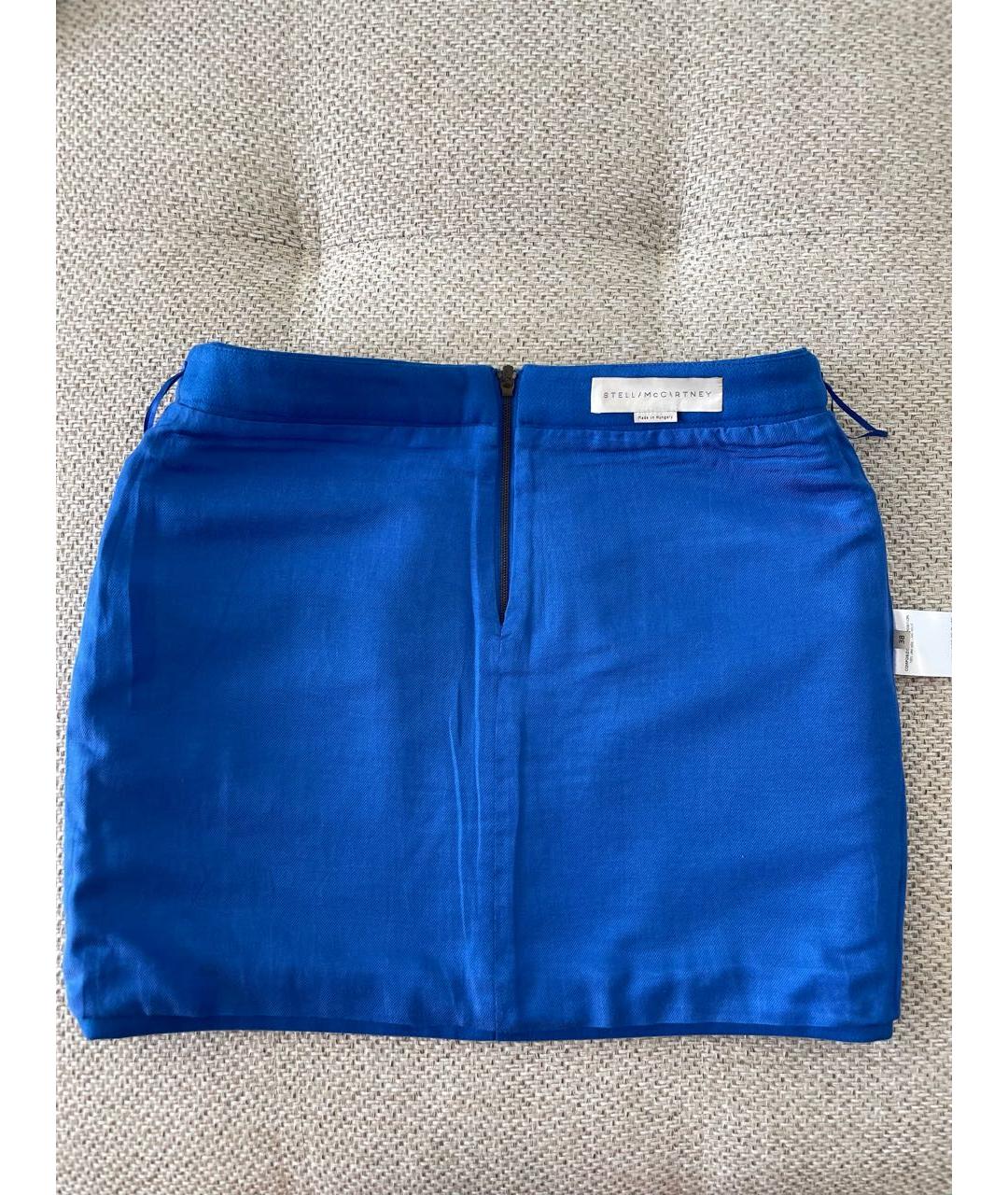 STELLA MCCARTNEY Синяя шерстяная юбка мини, фото 3