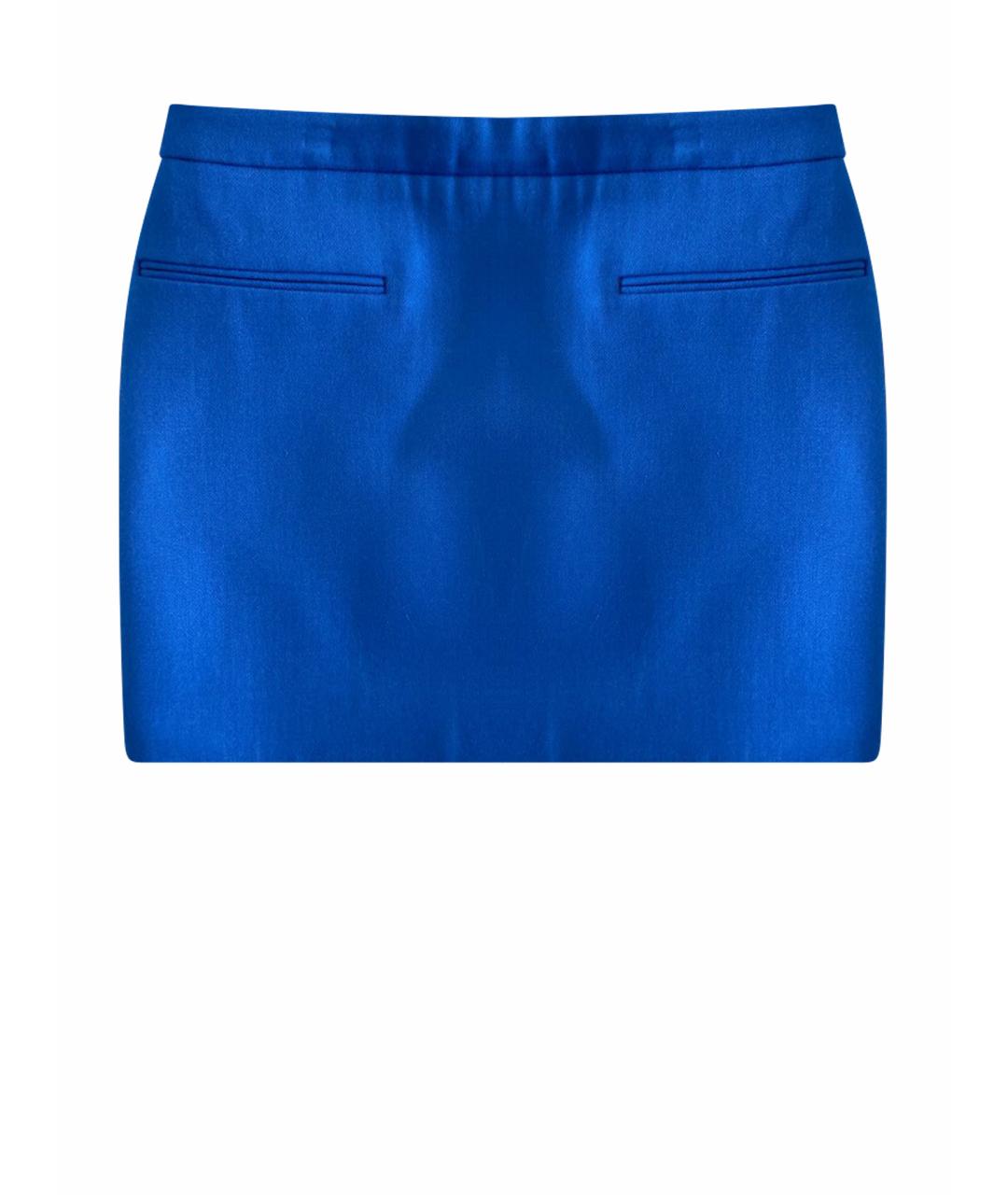 STELLA MCCARTNEY Синяя шерстяная юбка мини, фото 1