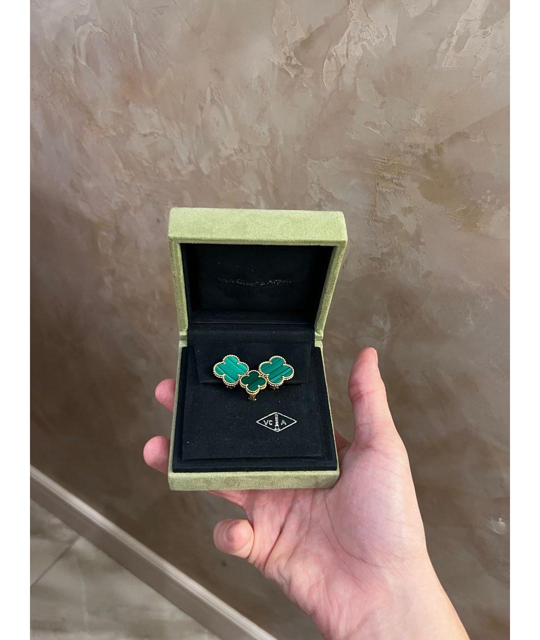 VAN CLEEF & ARPELS Зеленые серьги из белого золота, фото 2