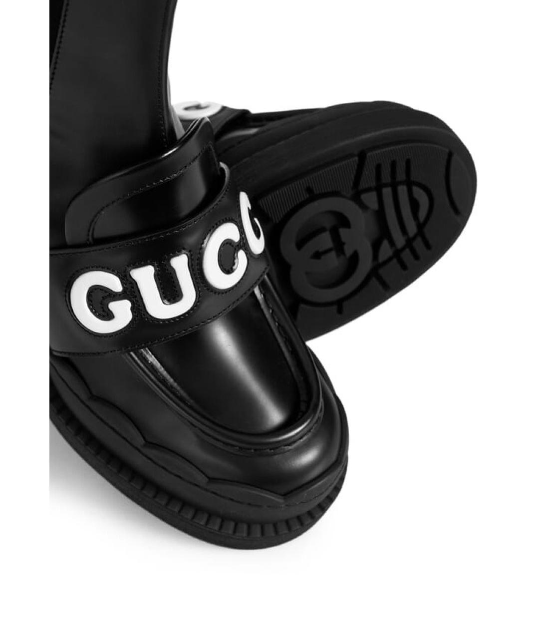 GUCCI Черные кожаные ботинки, фото 3