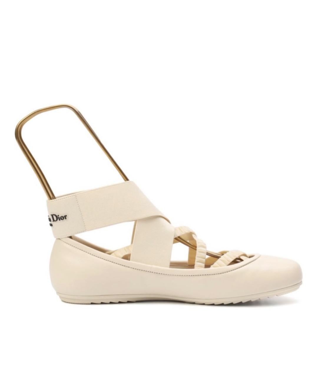 CHRISTIAN DIOR Белые кожаные балетки, фото 5