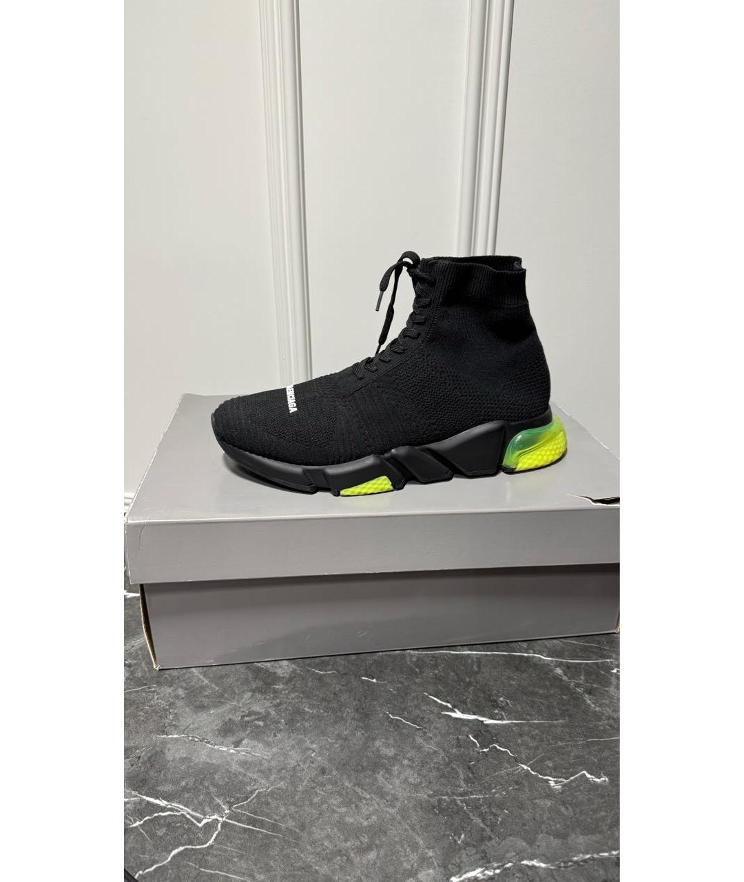 BALENCIAGA Черные текстильные высокие кроссовки / кеды, фото 9