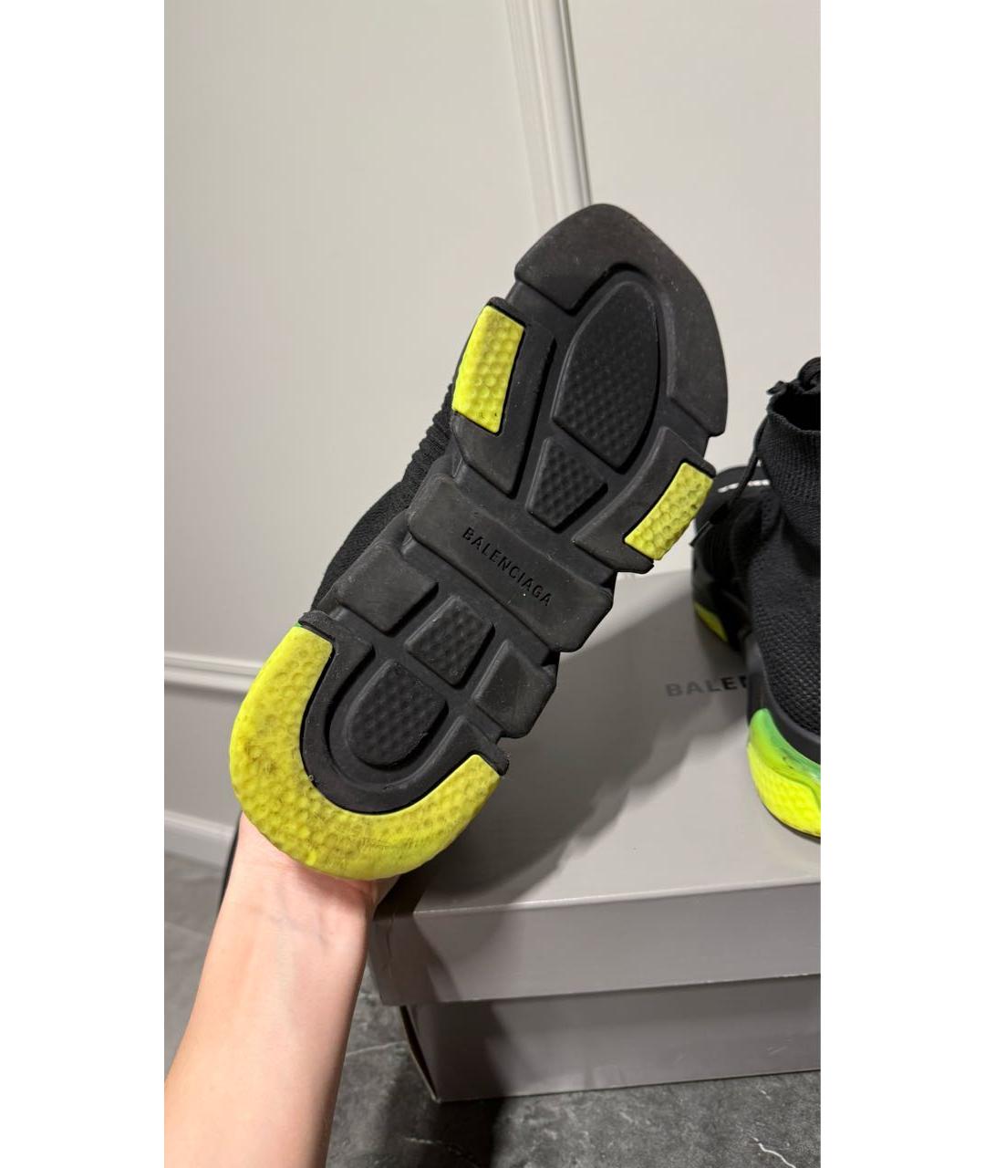 BALENCIAGA Черные текстильные высокие кроссовки / кеды, фото 6