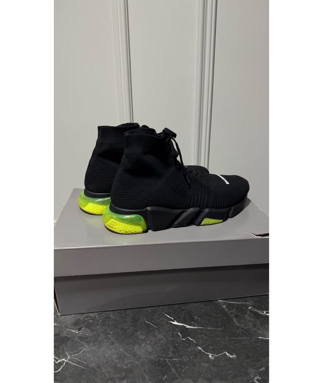 BALENCIAGA Черные текстильные высокие кроссовки / кеды, фото 4