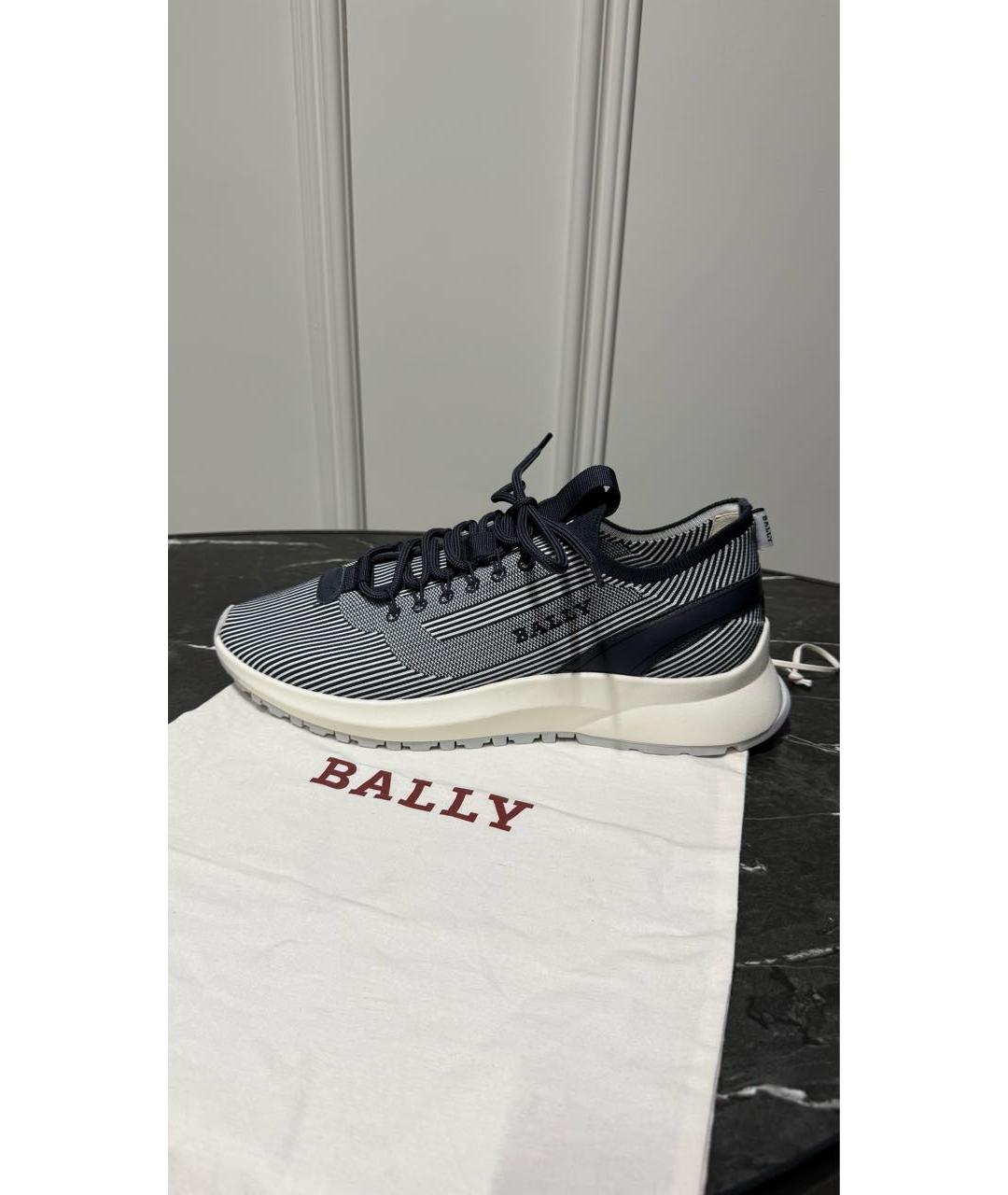 BALLY Темно-синие текстильные низкие кроссовки / кеды, фото 7