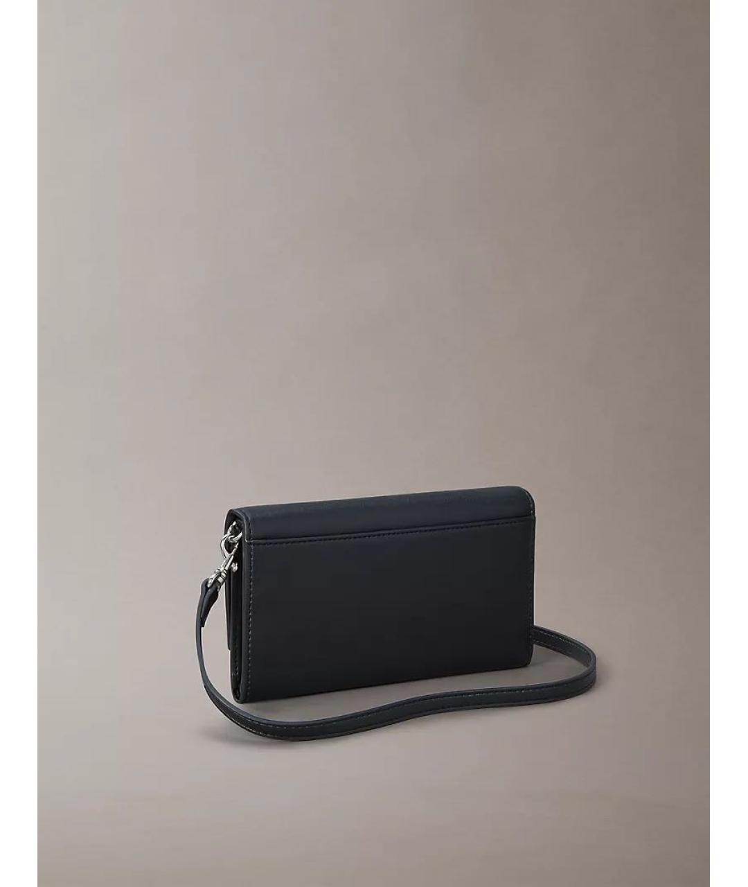 CALVIN KLEIN Черная сумка через плечо из искусственной кожи, фото 2