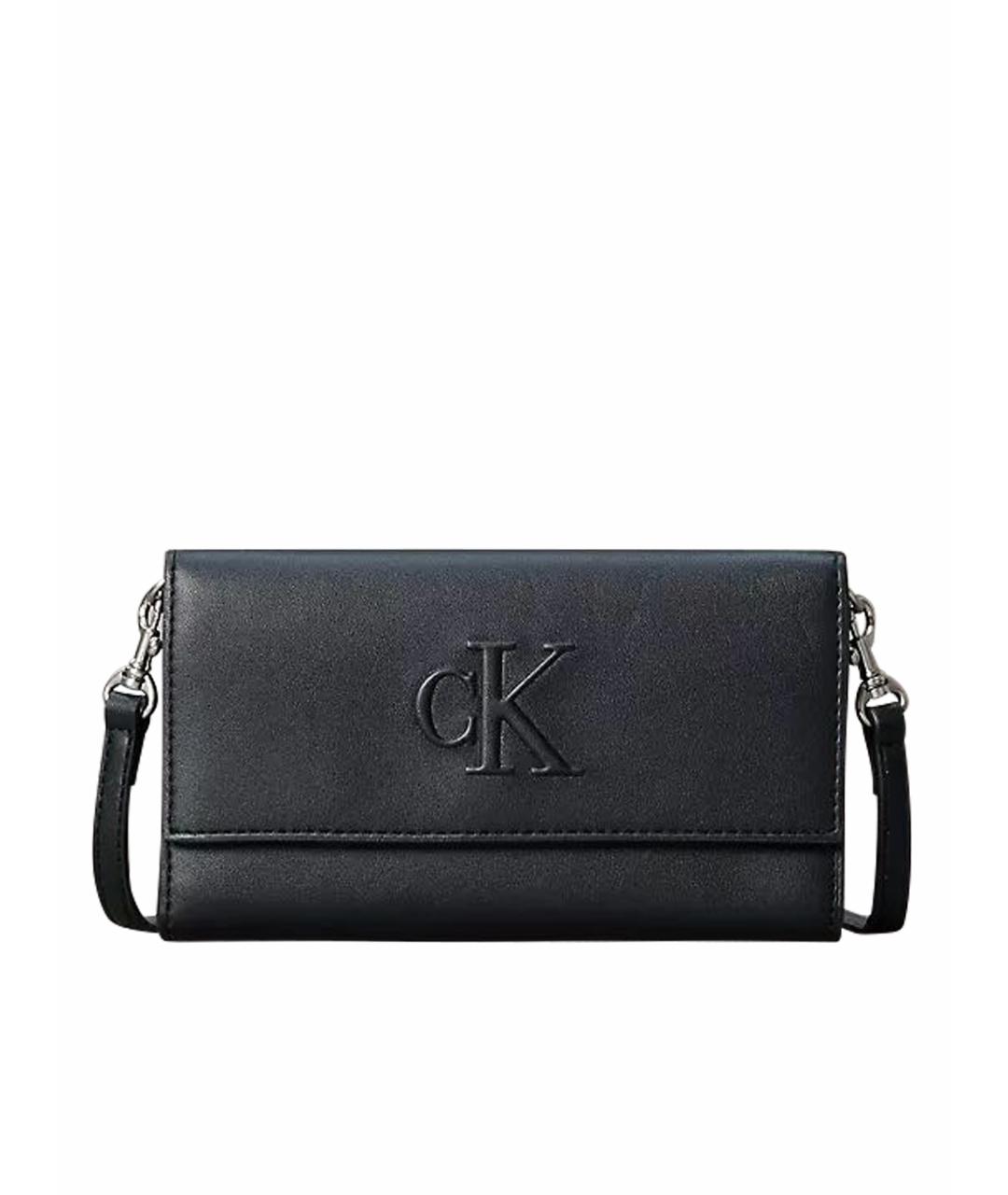 CALVIN KLEIN Черная сумка через плечо из искусственной кожи, фото 1