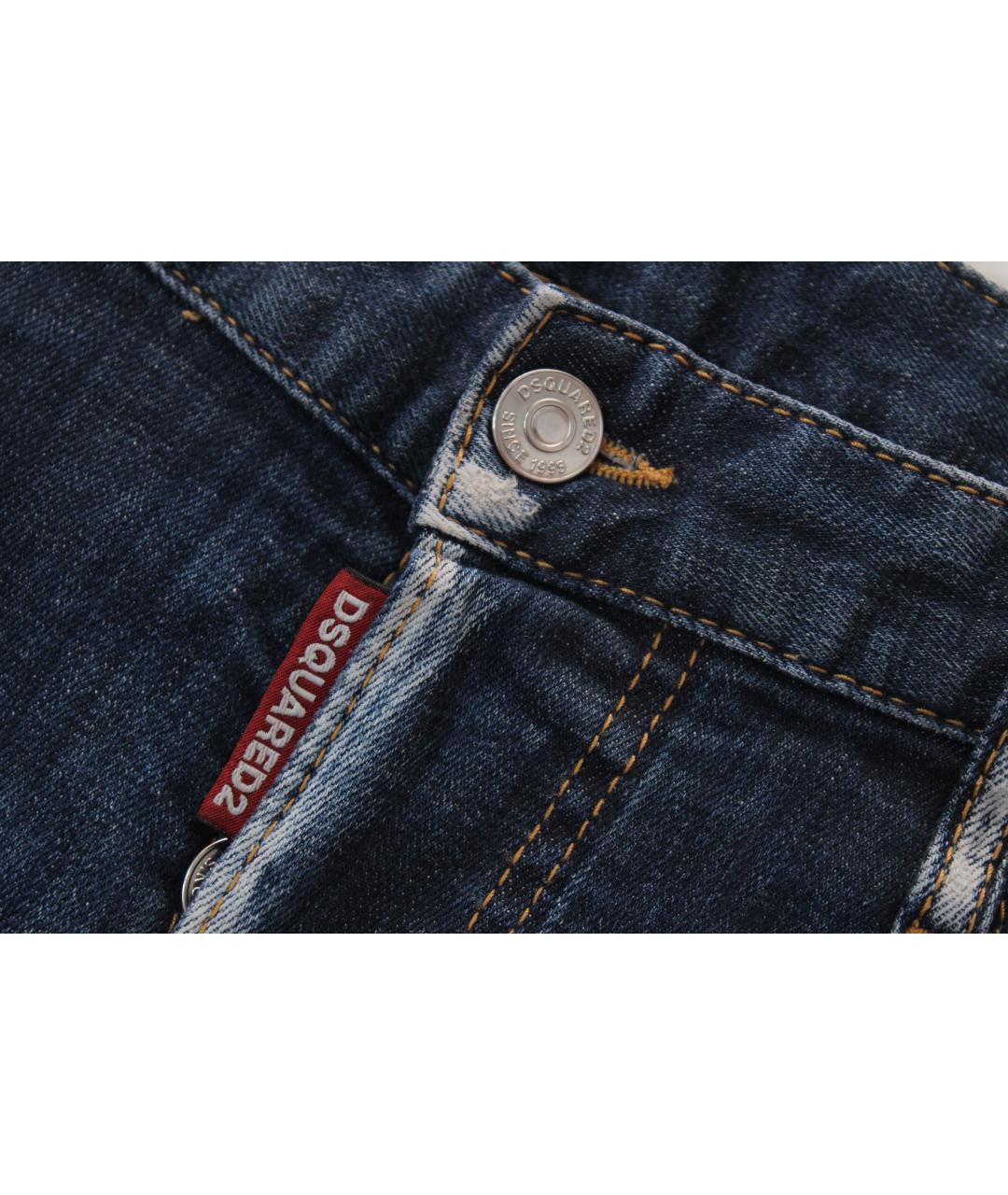 DSQUARED2 Голубые хлопко-эластановые джинсы скинни, фото 4