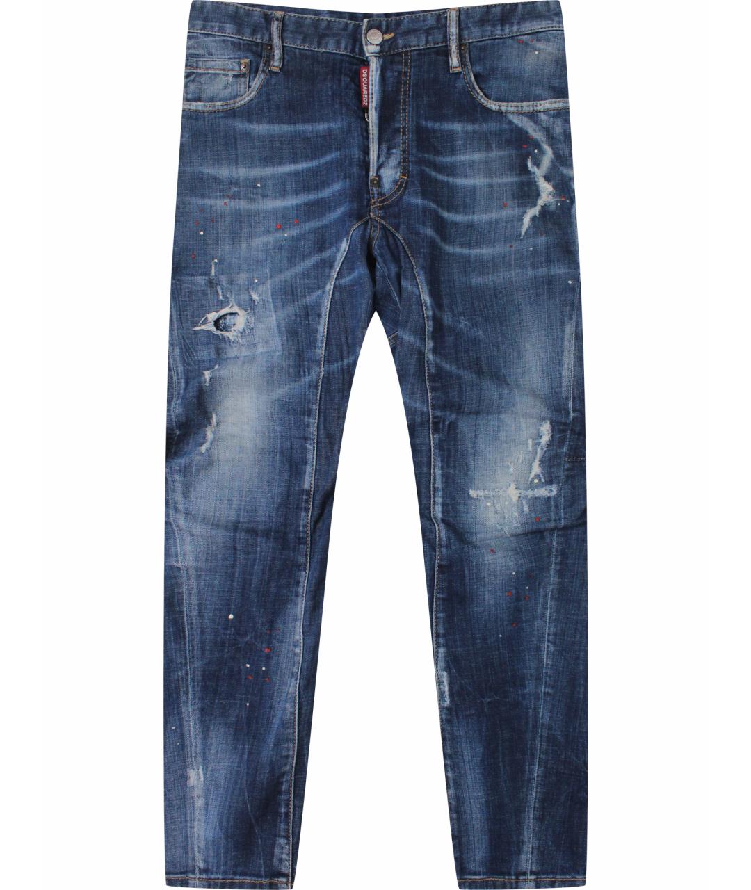 DSQUARED2 Голубые хлопко-эластановые джинсы скинни, фото 1