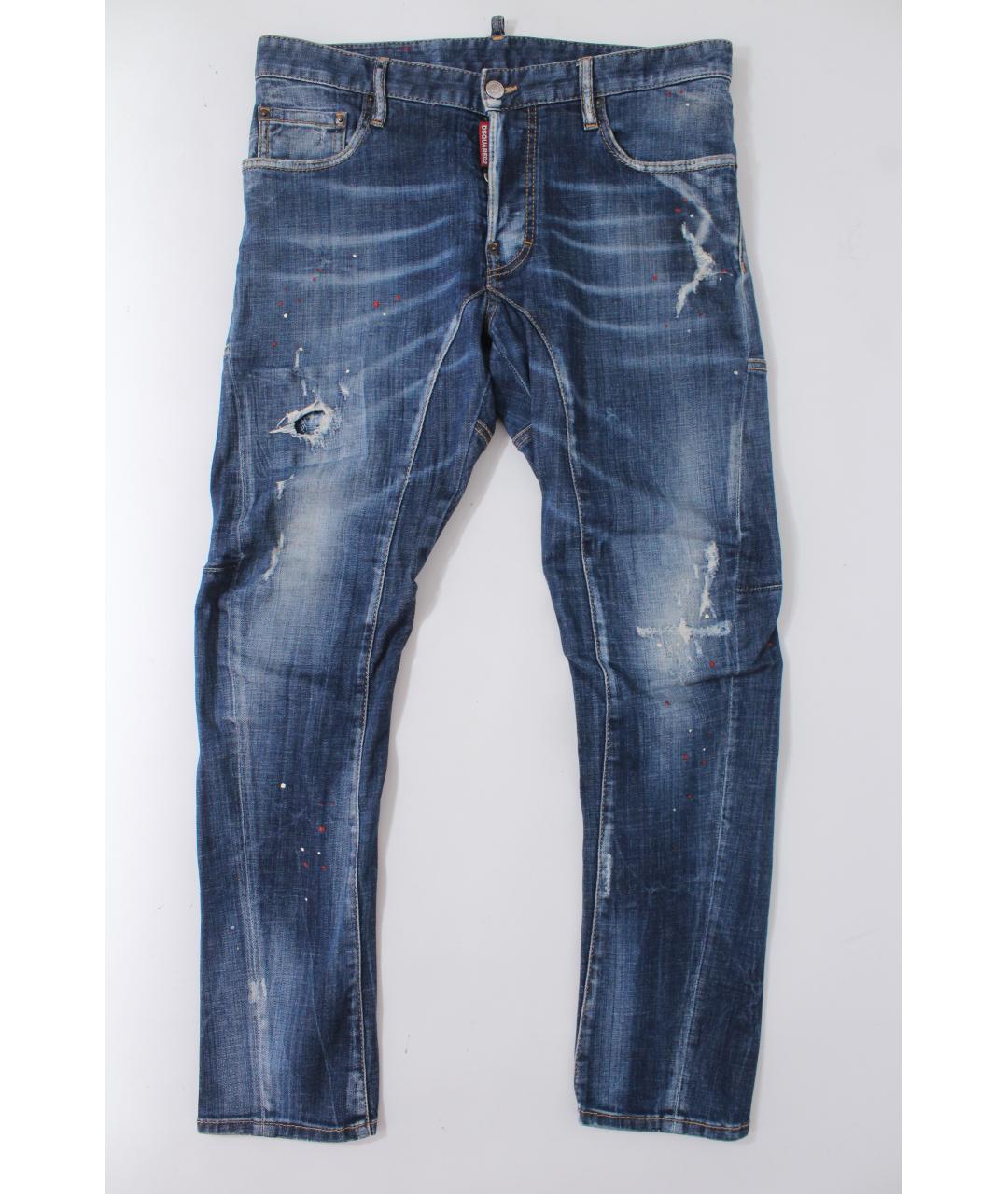 DSQUARED2 Голубые хлопко-эластановые джинсы скинни, фото 2