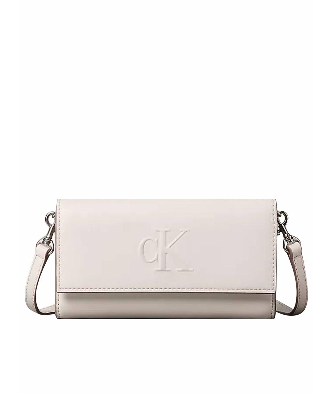 CALVIN KLEIN Бежевая сумка через плечо из искусственной кожи, фото 1