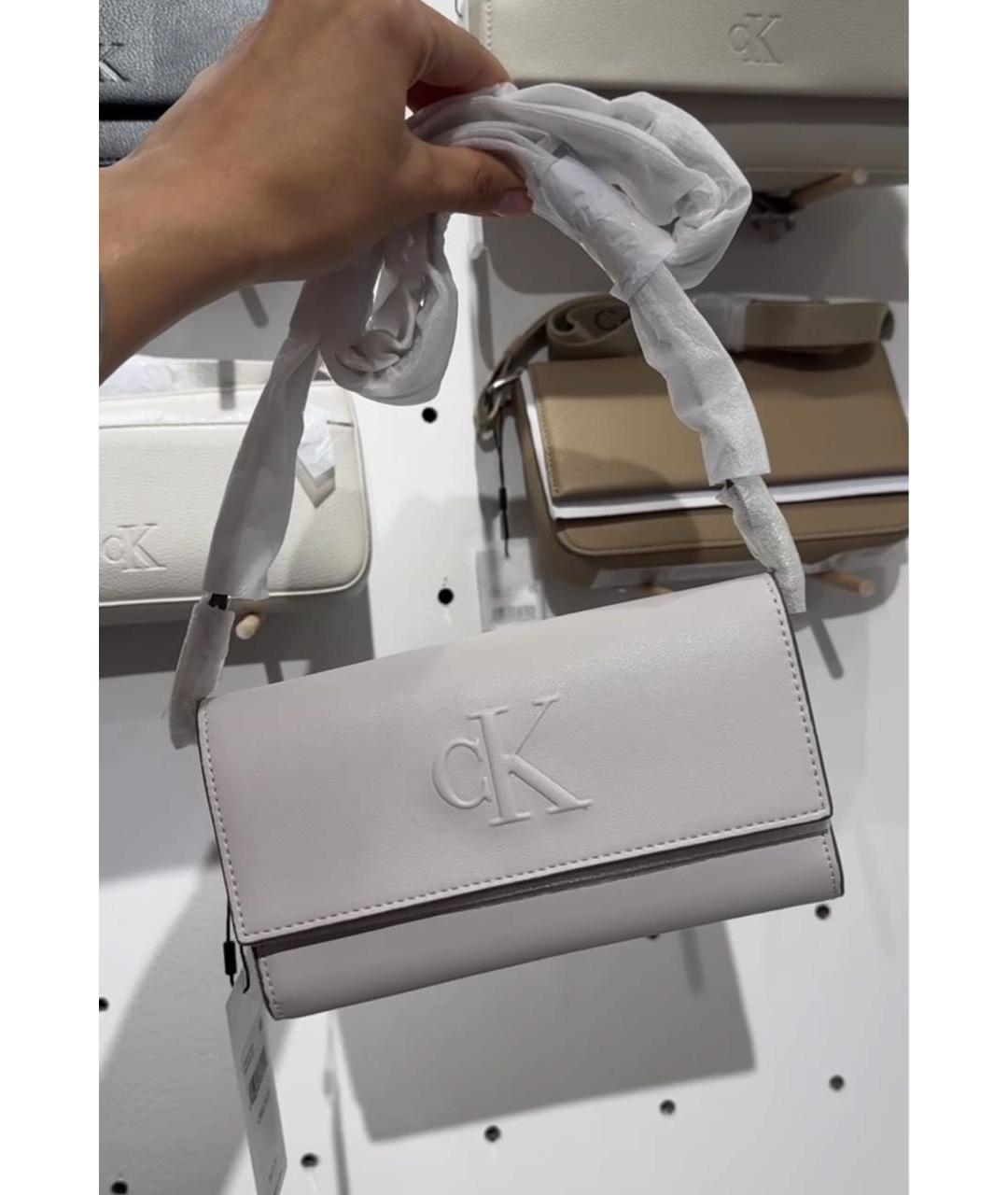 CALVIN KLEIN Бежевая сумка через плечо из искусственной кожи, фото 2