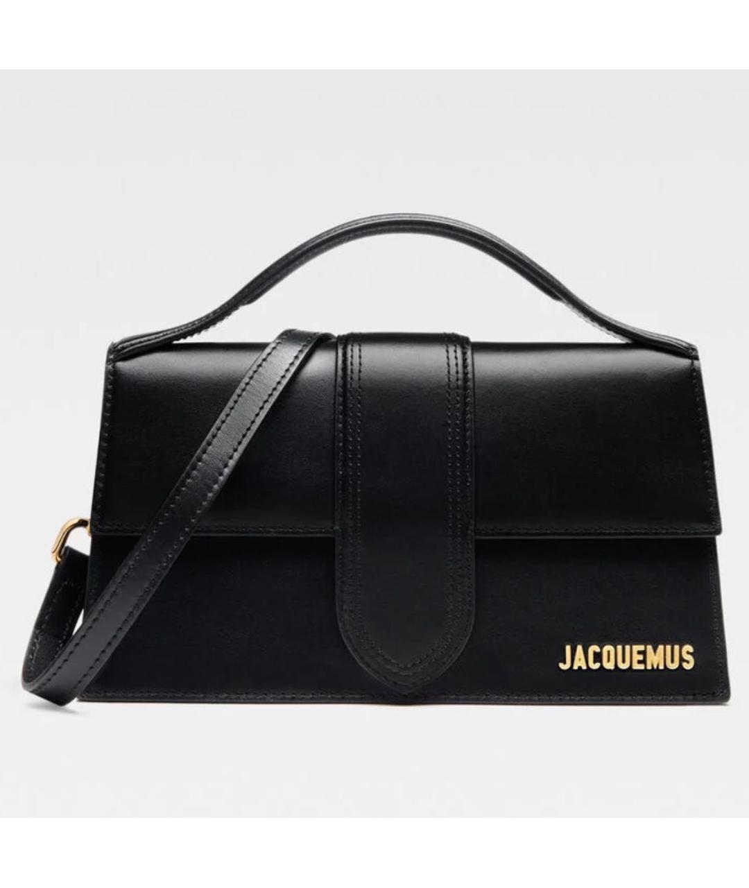 JACQUEMUS Черная кожаная сумка с короткими ручками, фото 9