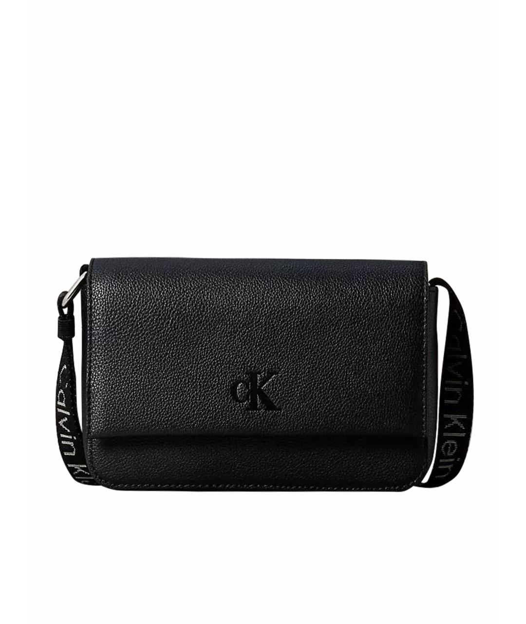 CALVIN KLEIN Черная сумка через плечо из искусственной кожи, фото 1
