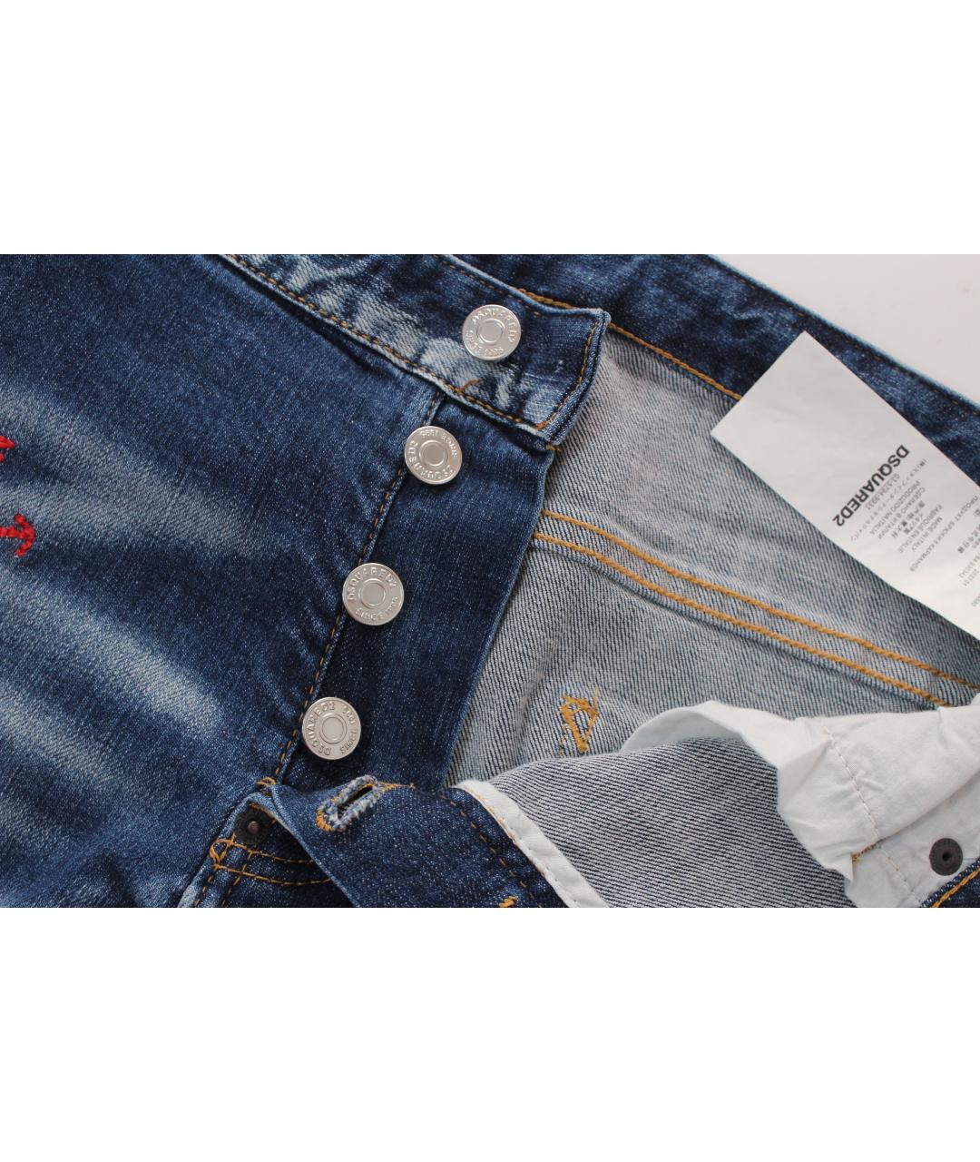 DSQUARED2 Голубые хлопко-эластановые джинсы скинни, фото 4