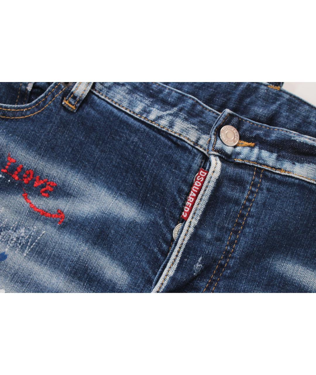 DSQUARED2 Голубые хлопко-эластановые джинсы скинни, фото 3