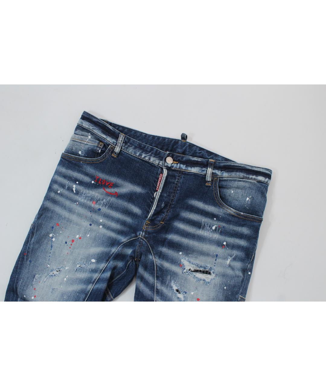 DSQUARED2 Голубые хлопко-эластановые джинсы скинни, фото 2