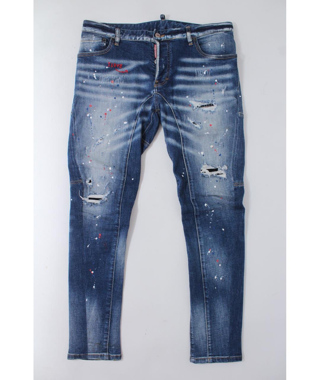 DSQUARED2 Голубые хлопко-эластановые джинсы скинни, фото 10