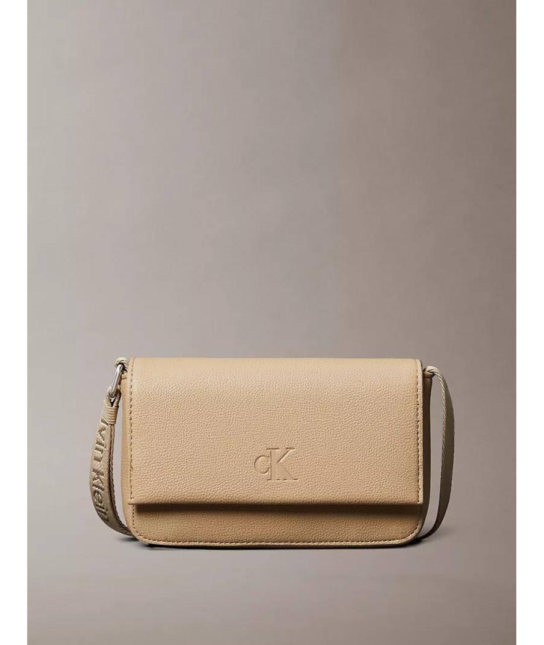 CALVIN KLEIN Бежевая сумка через плечо из искусственной кожи, фото 4