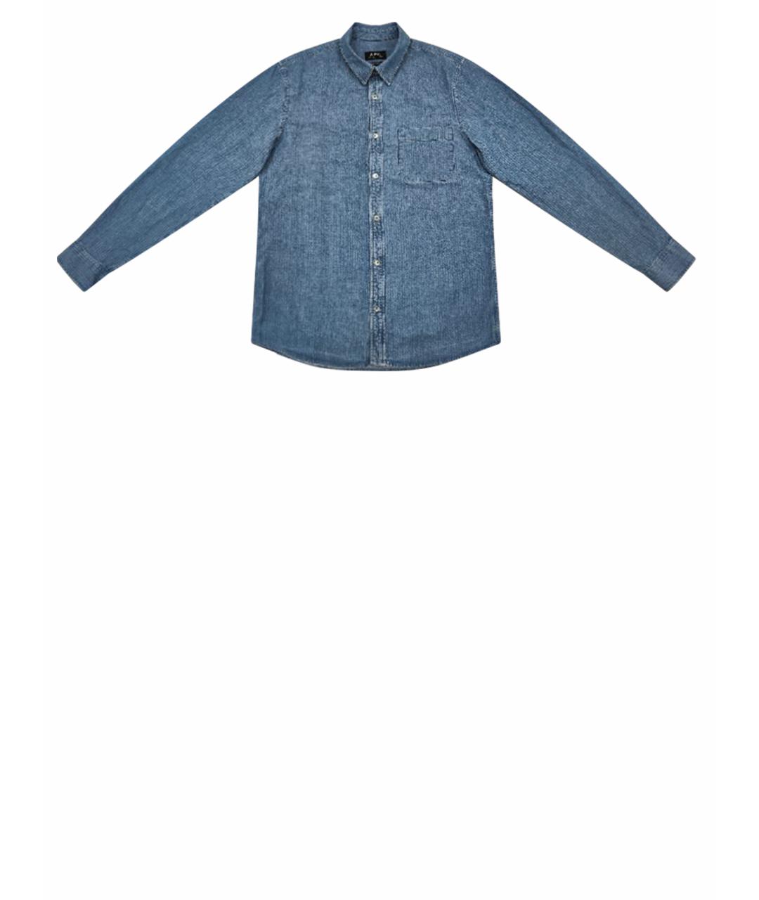 A.P.C. Синяя хлопковая кэжуал рубашка, фото 1