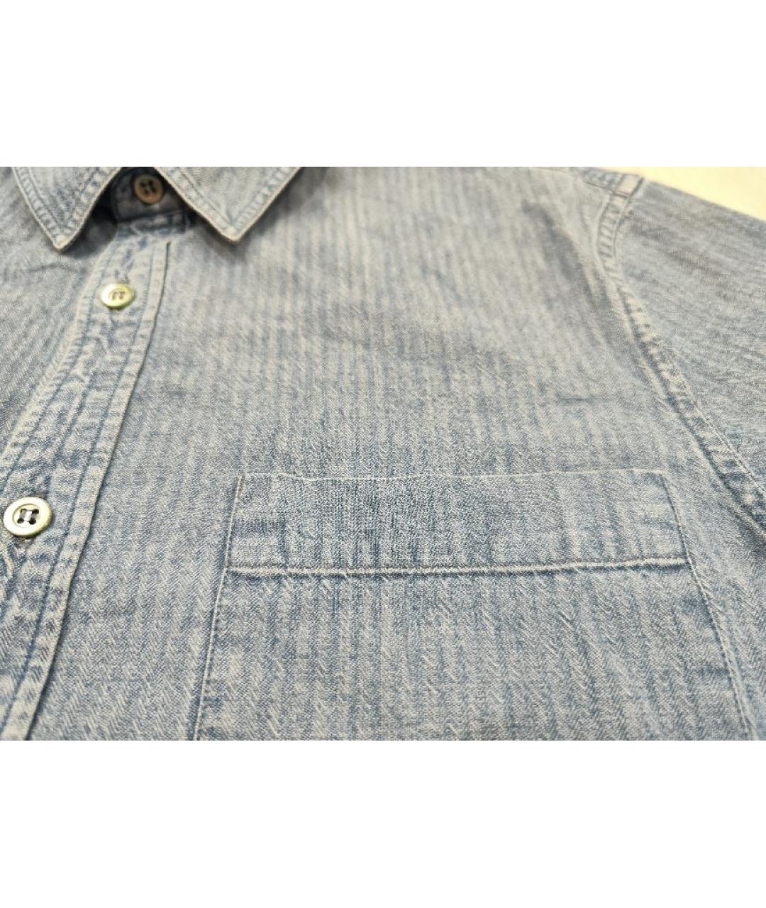 A.P.C. Синяя хлопковая кэжуал рубашка, фото 4