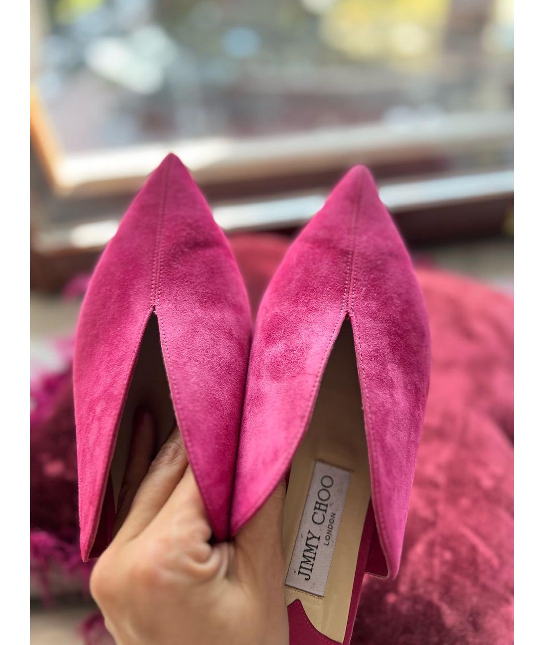 JIMMY CHOO Розовые замшевые мюли, фото 3