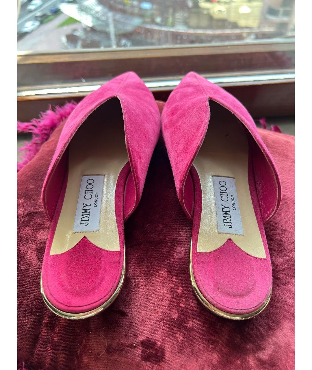 JIMMY CHOO Розовые замшевые мюли, фото 2