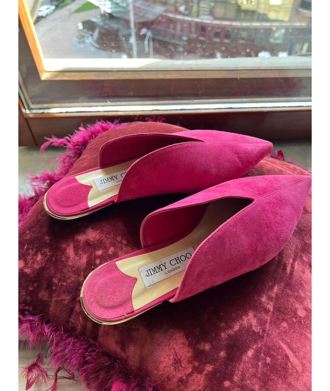 JIMMY CHOO Розовые замшевые мюли, фото 5