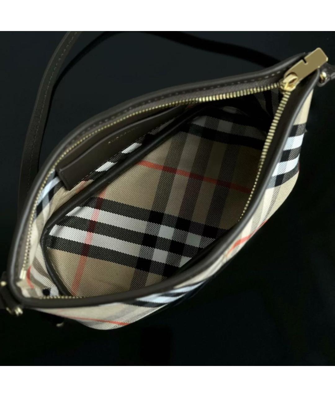 BURBERRY Кожаная сумка с короткими ручками, фото 5