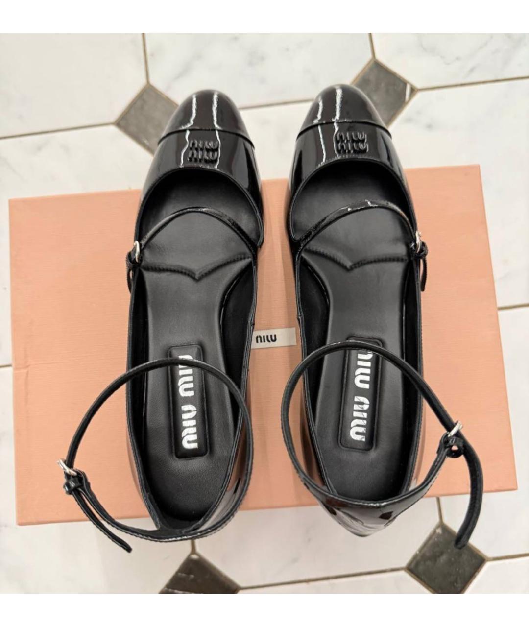 MIU MIU Черные туфли из лакированной кожи, фото 2