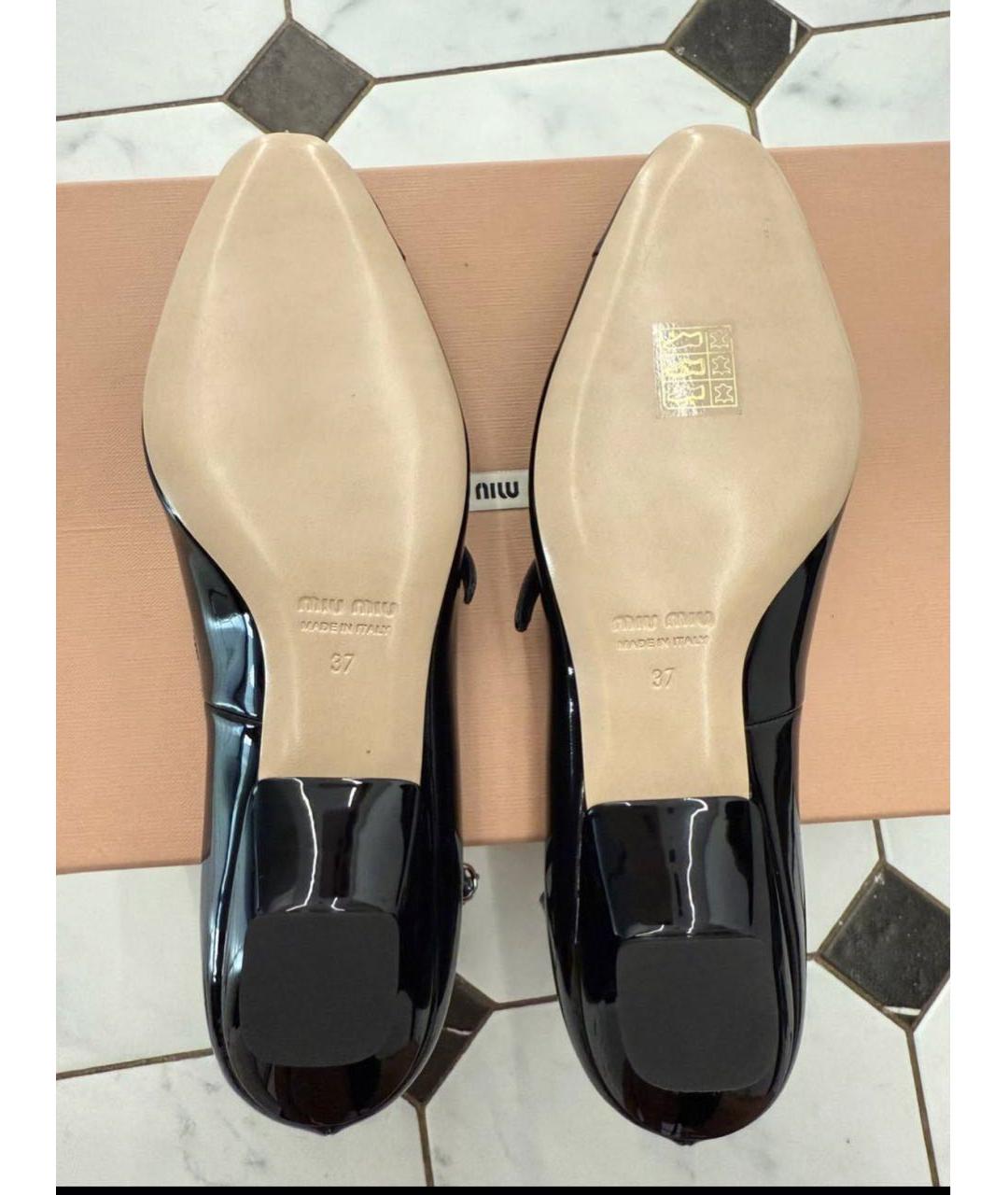 MIU MIU Черные туфли из лакированной кожи, фото 4