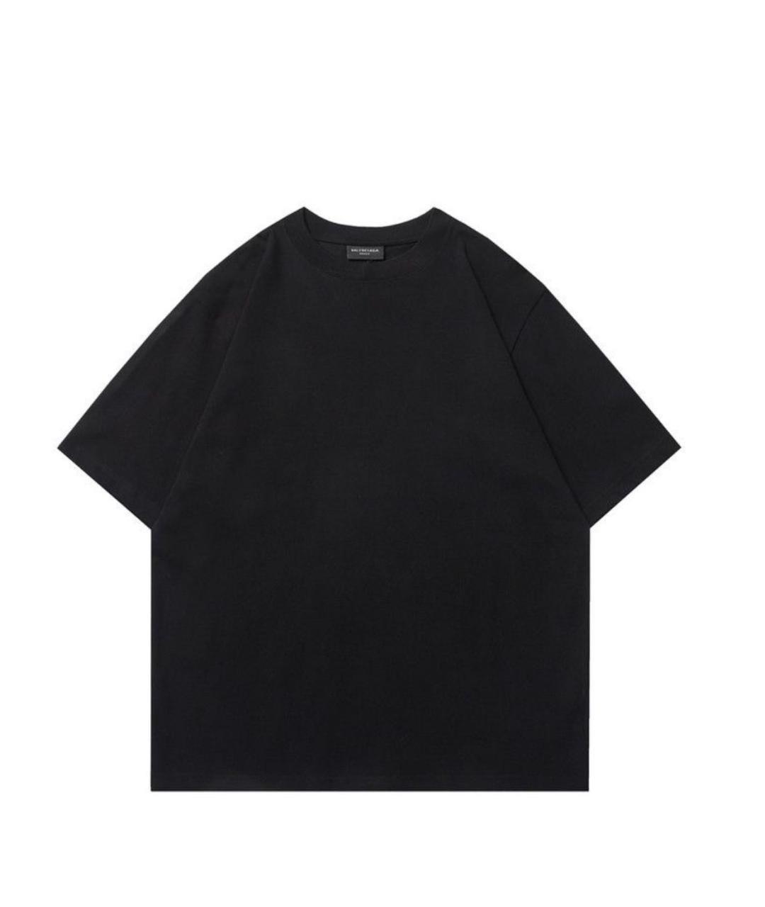 BALENCIAGA Черная хлопковая футболка, фото 1