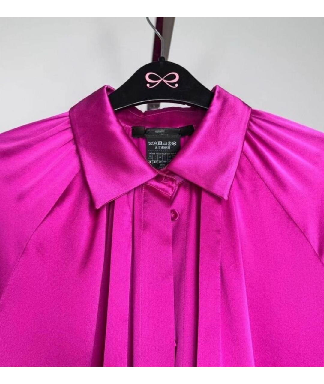 MAX MARA Розовая шелковая блузы, фото 5