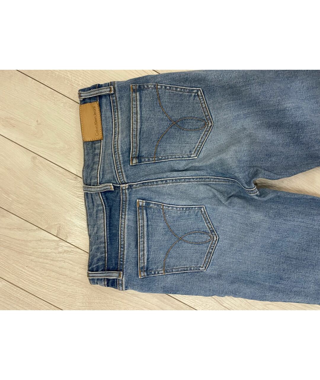 CALVIN KLEIN JEANS Голубые хлопко-эластановые джинсы слим, фото 3