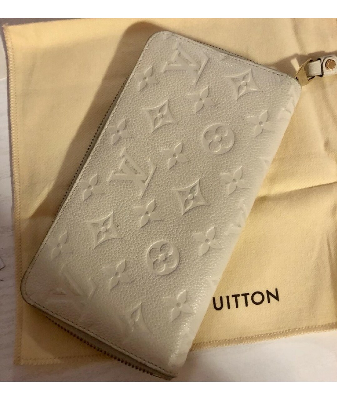 LOUIS VUITTON PRE-OWNED Бежевый кожаный кошелек, фото 8