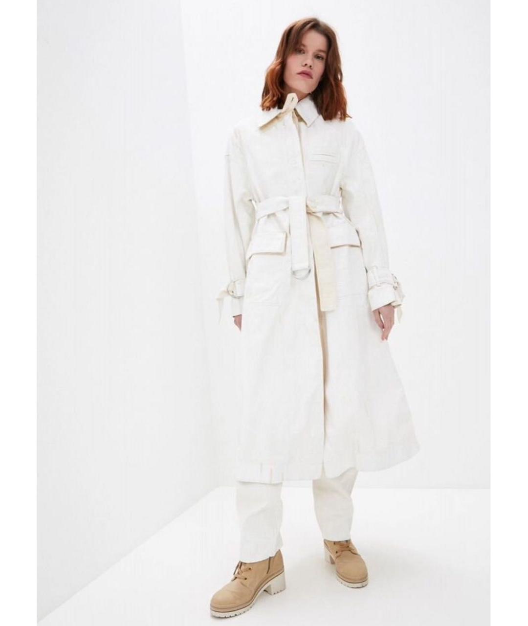 SPORTMAX Белый деним тренч/плащ, фото 8