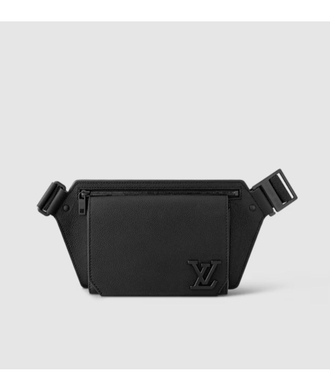 LOUIS VUITTON Черная кожаная поясная сумка, фото 5