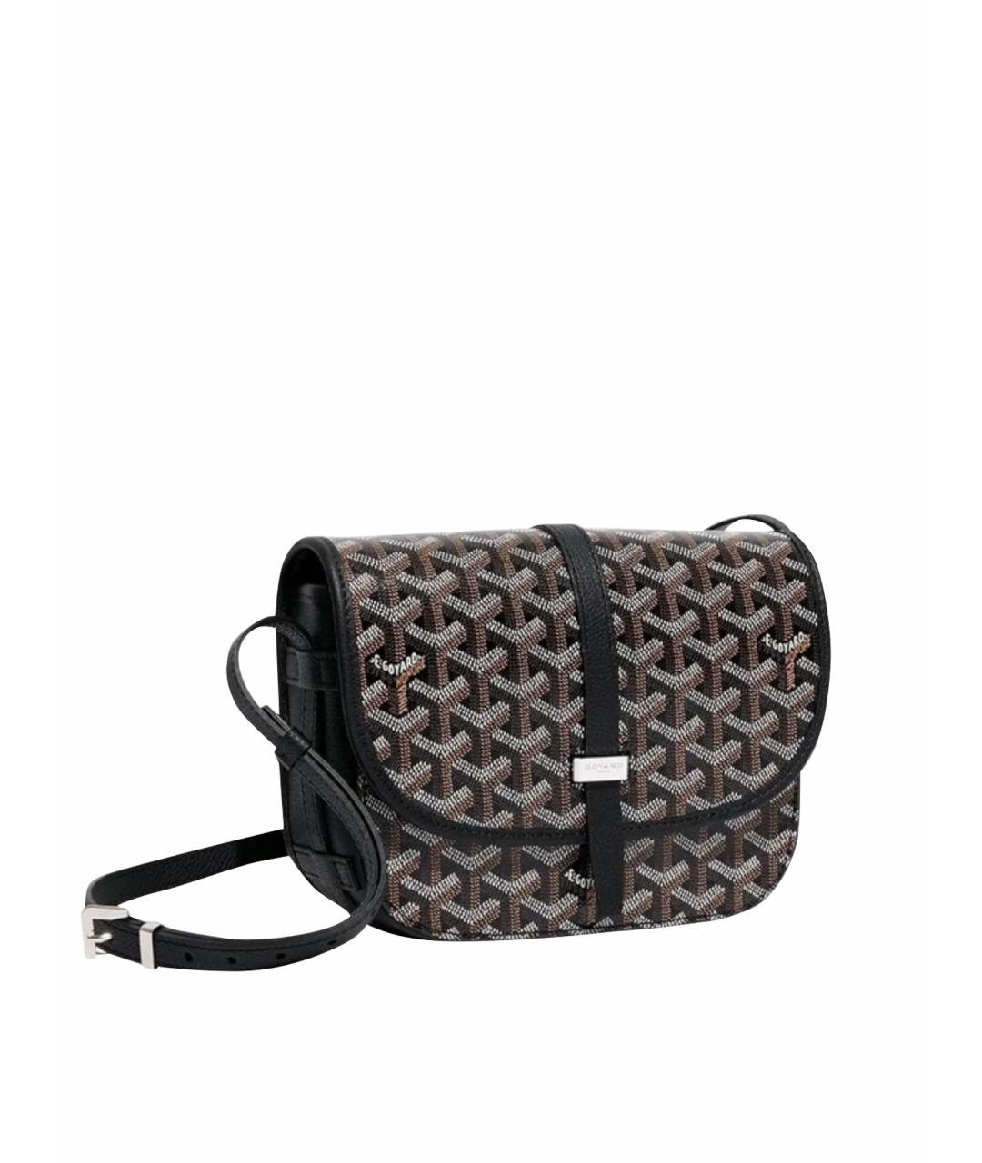 GOYARD Черная кожаная сумка на плечо, фото 1