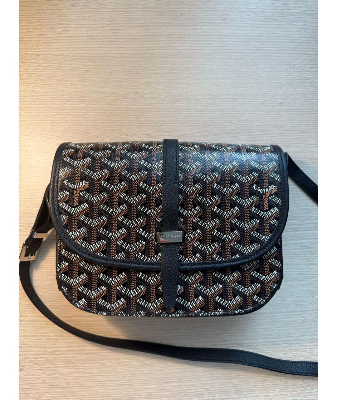 GOYARD Черная кожаная сумка на плечо, фото 3