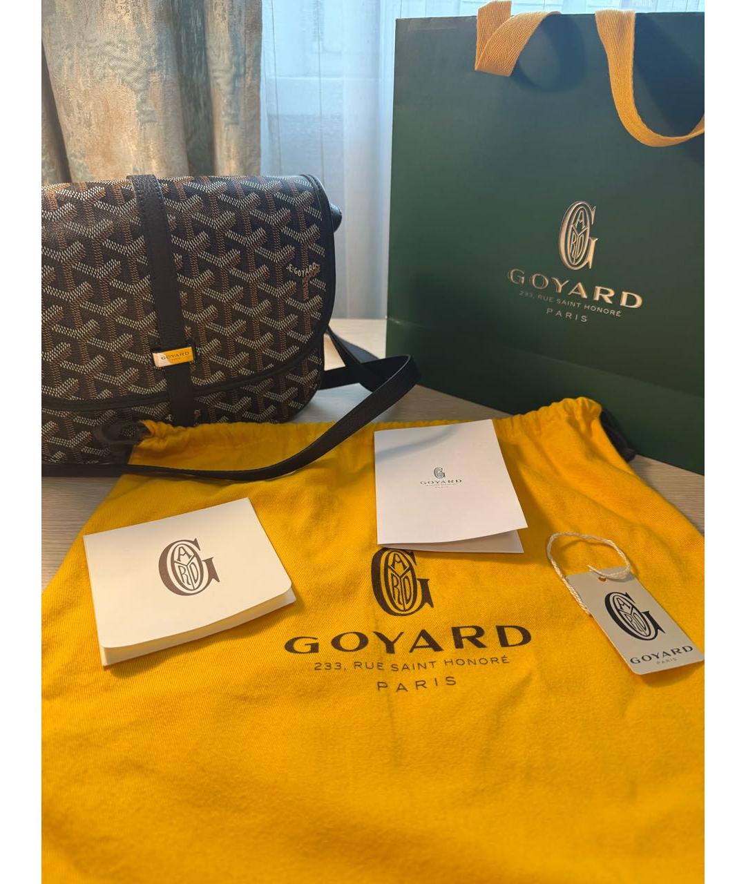 GOYARD Черная кожаная сумка на плечо, фото 2