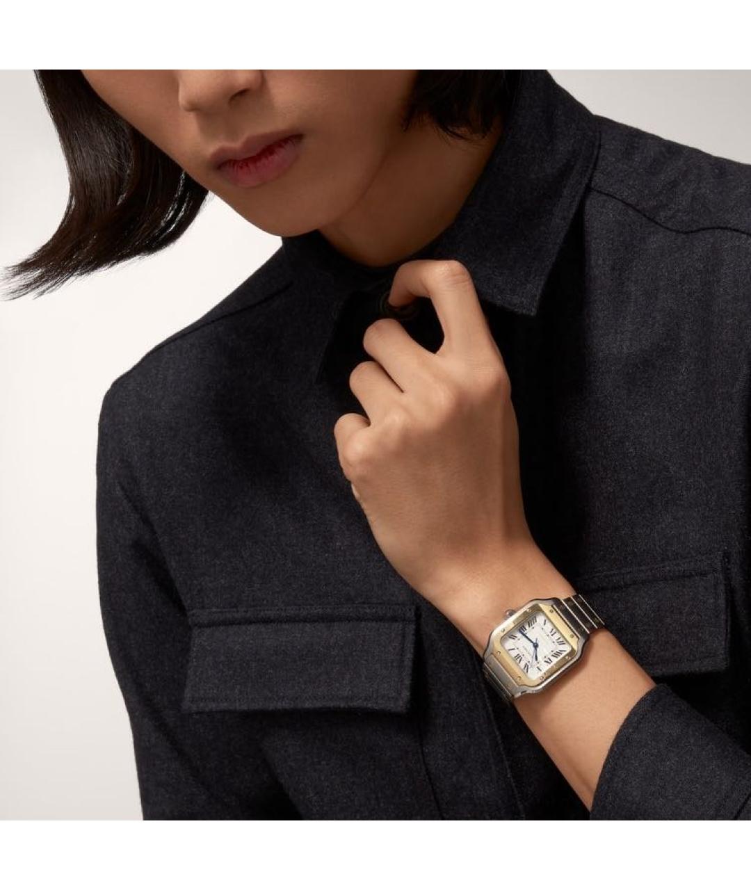 CARTIER Белые часы из желтого золота, фото 3
