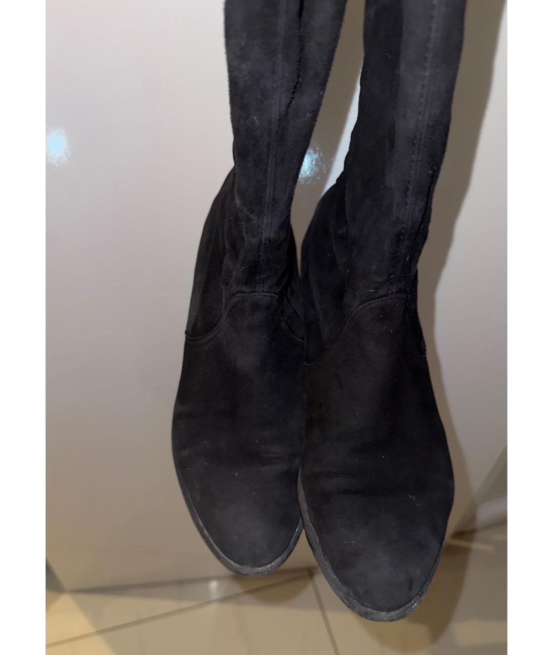 STUART WEITZMAN Черные замшевые ботфорты, фото 2