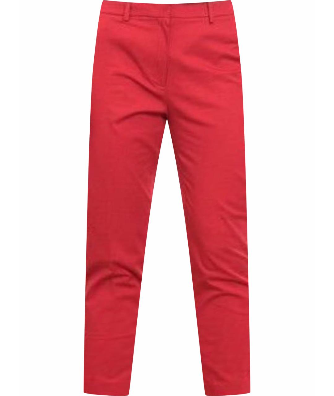 WEEKEND MAX MARA Красные хлопковые прямые брюки, фото 1