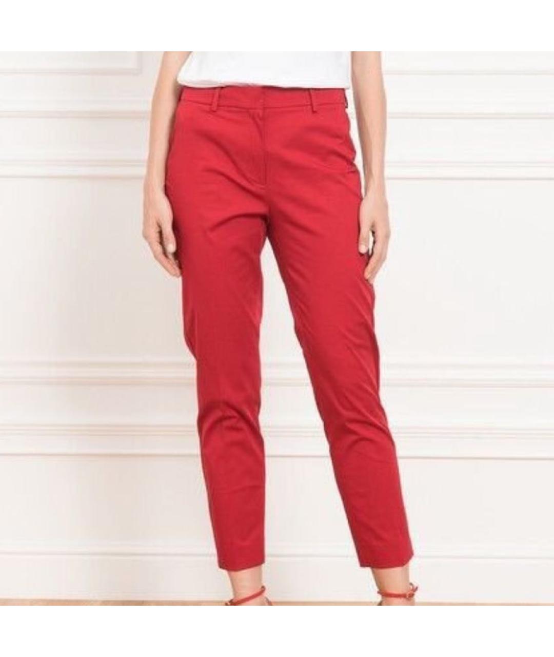 WEEKEND MAX MARA Красные хлопковые прямые брюки, фото 6