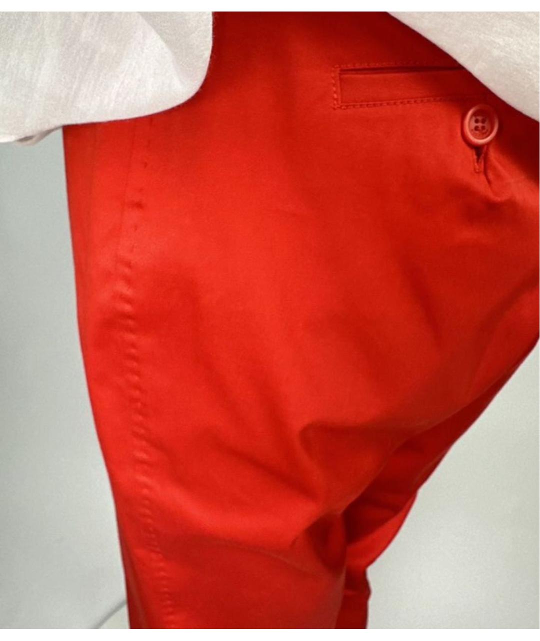 WEEKEND MAX MARA Красные хлопковые прямые брюки, фото 2