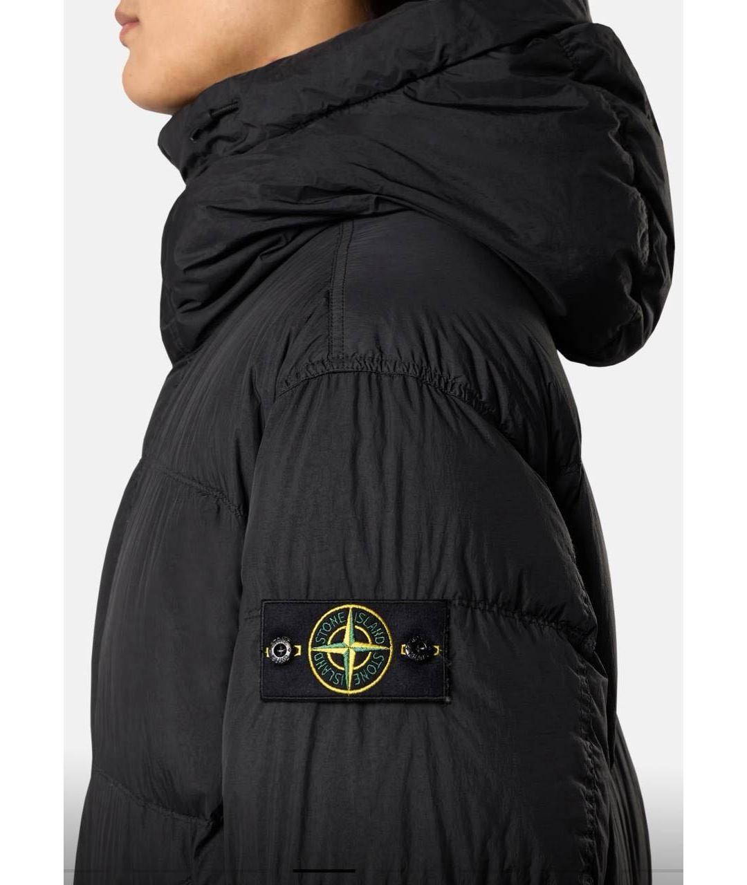 STONE ISLAND Черный полиамидовый пуховик, фото 5