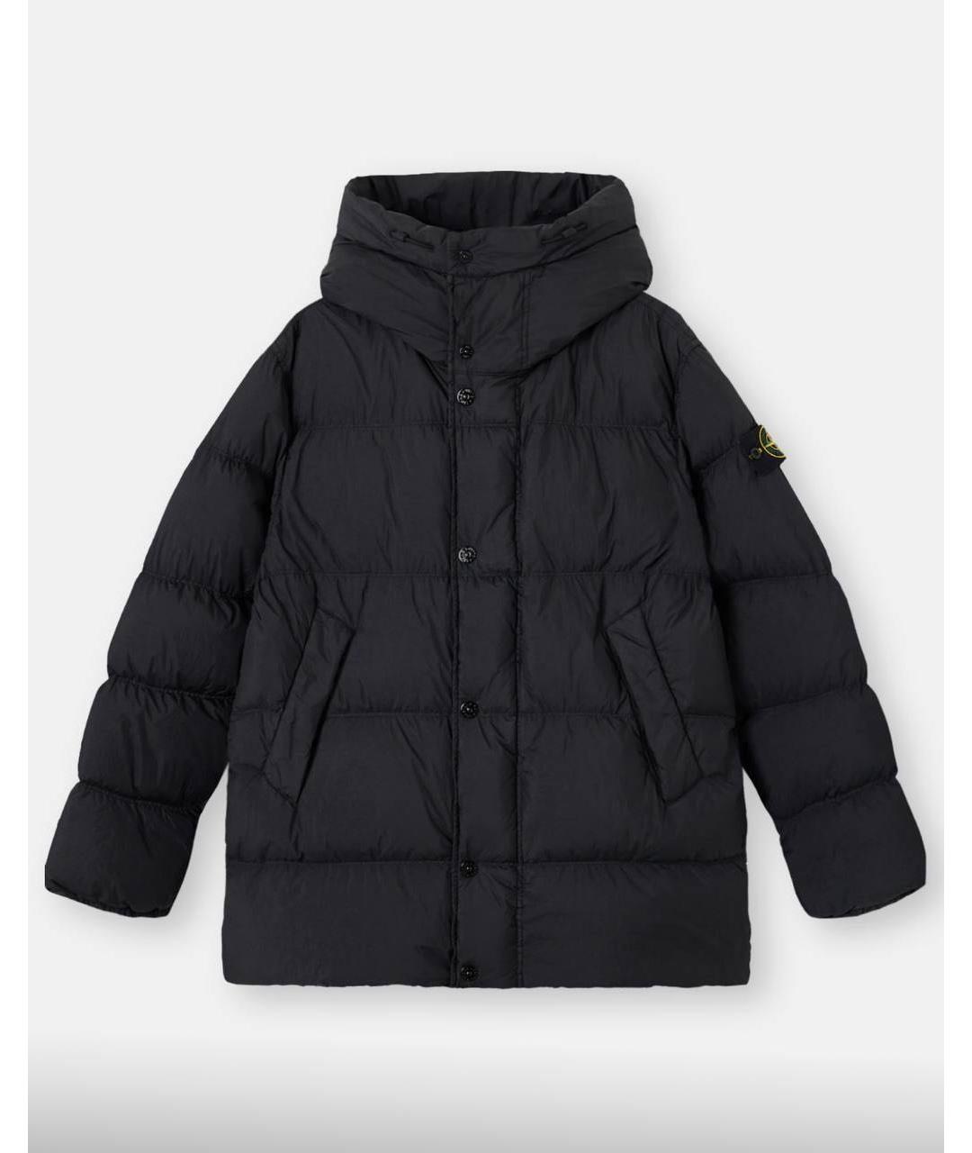 STONE ISLAND Черный полиамидовый пуховик, фото 3