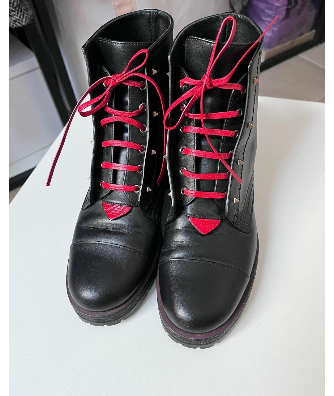 VALENTINO GARAVANI Черные кожаные ботинки, фото 8