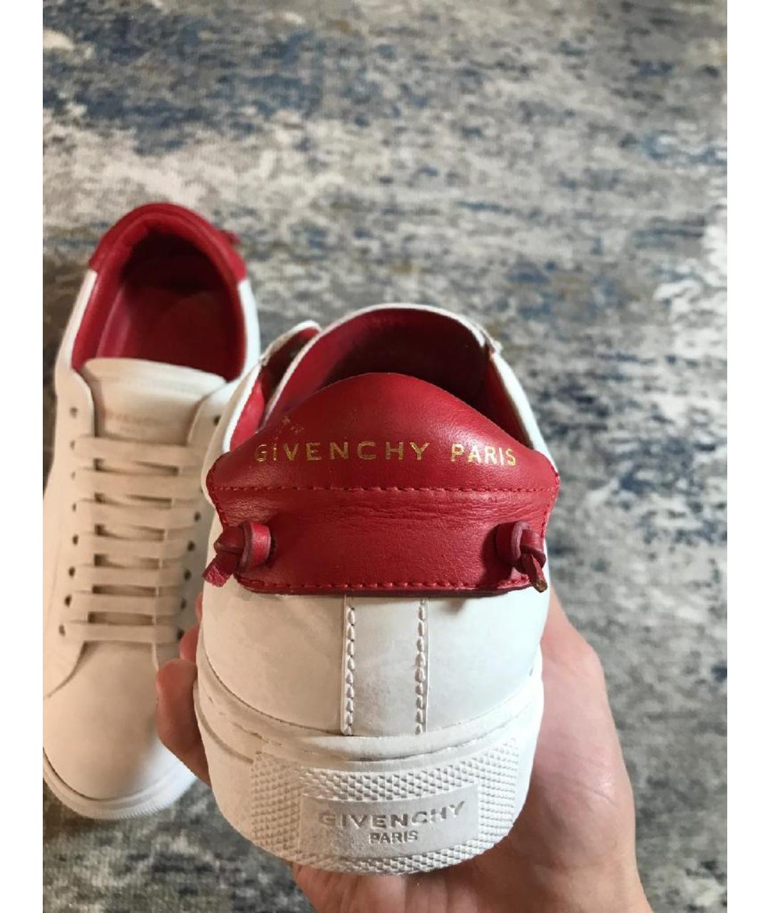 GIVENCHY Белые кожаные низкие кроссовки / кеды, фото 5